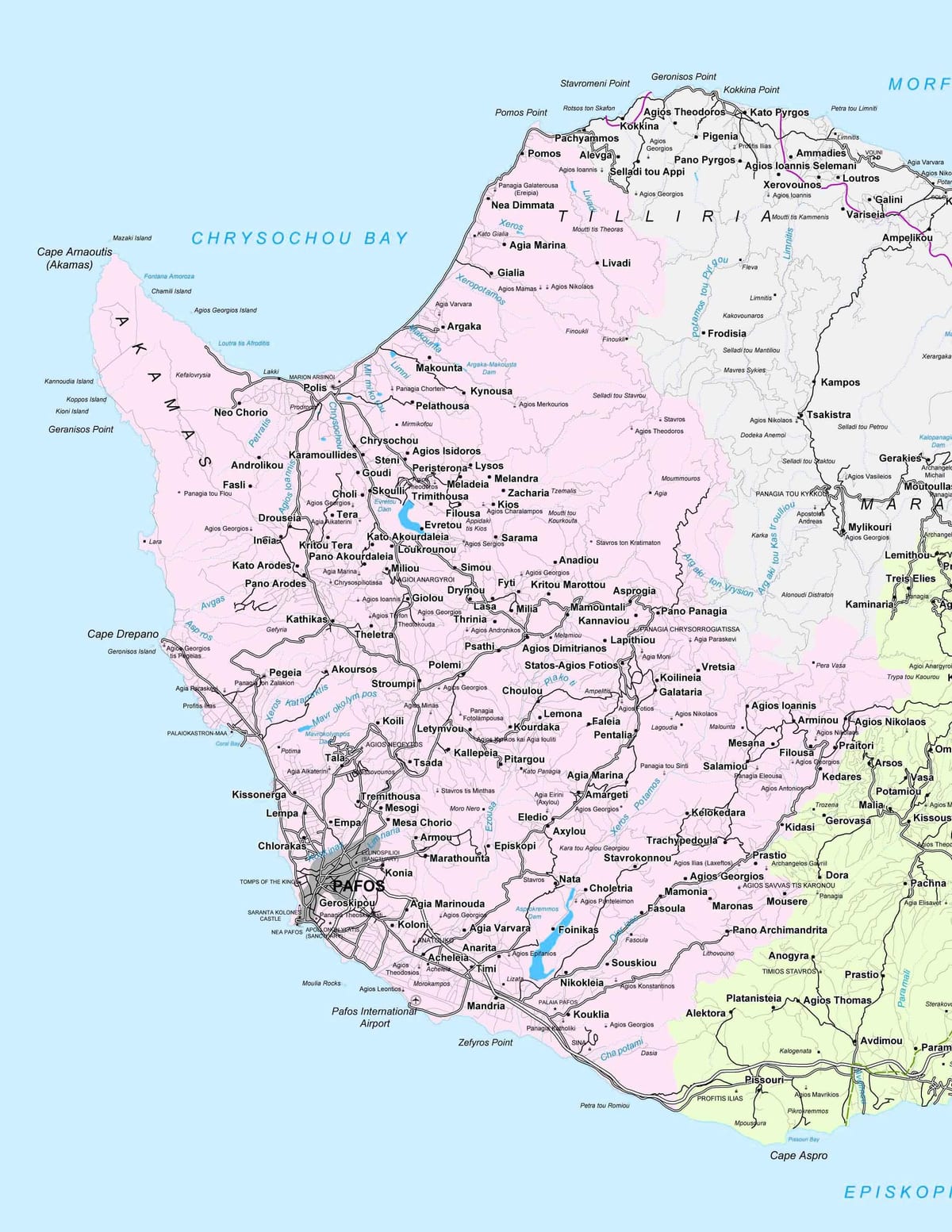 ਗਲੀ ਦਾ ਨਕਸ਼ਾ ਦੇ paphos ਸਾਈਪ੍ਰਸ